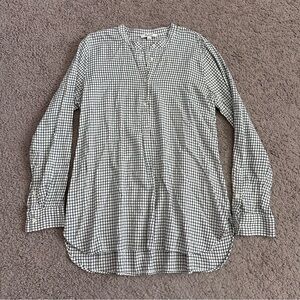 Madewell Plaid Half Button Up Shirt Womens L